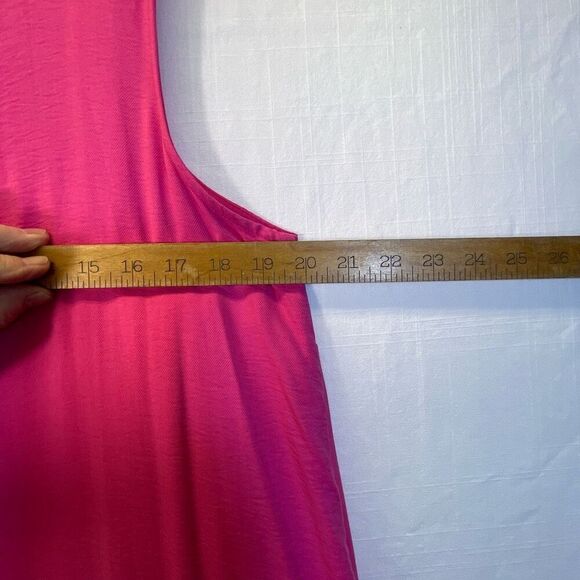 Anthropologie Maeve Hot Pink Sleeveless Marlene High Low Tiered Dress Size Large - Picture 9 of 9